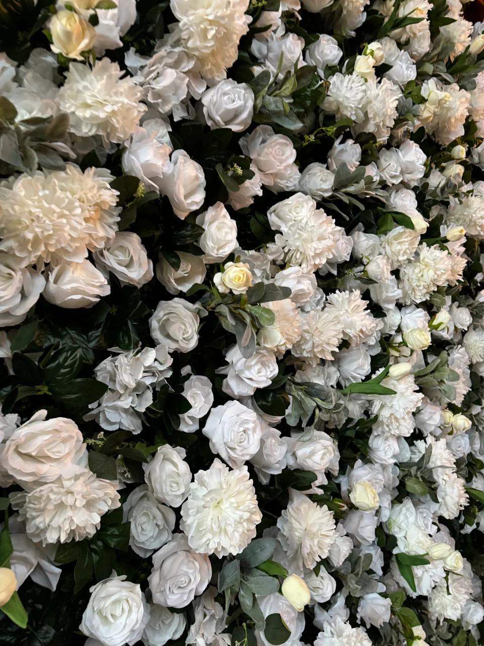 Floral wall detail with fresh blooms