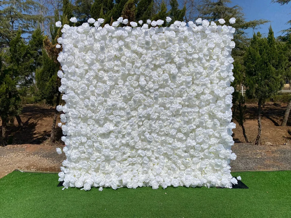All-ivory white flower wall backdrop